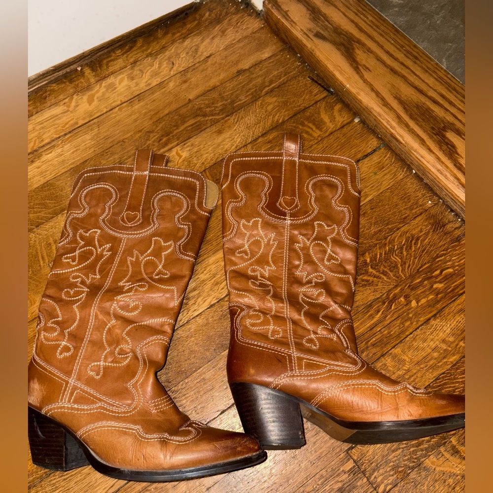Tony Bianco Brown Western Cowboy Boots